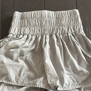 Free People Gray High Waist Shorts with Elastic Waistband